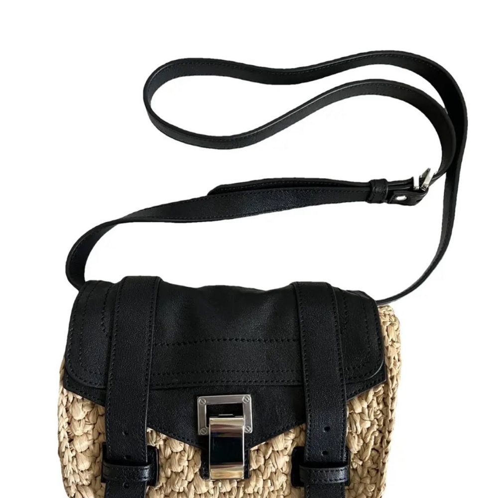 Proenza Schouler Mini PS1 - Leather and Raffia Crossbody Bag- Spring/Summer